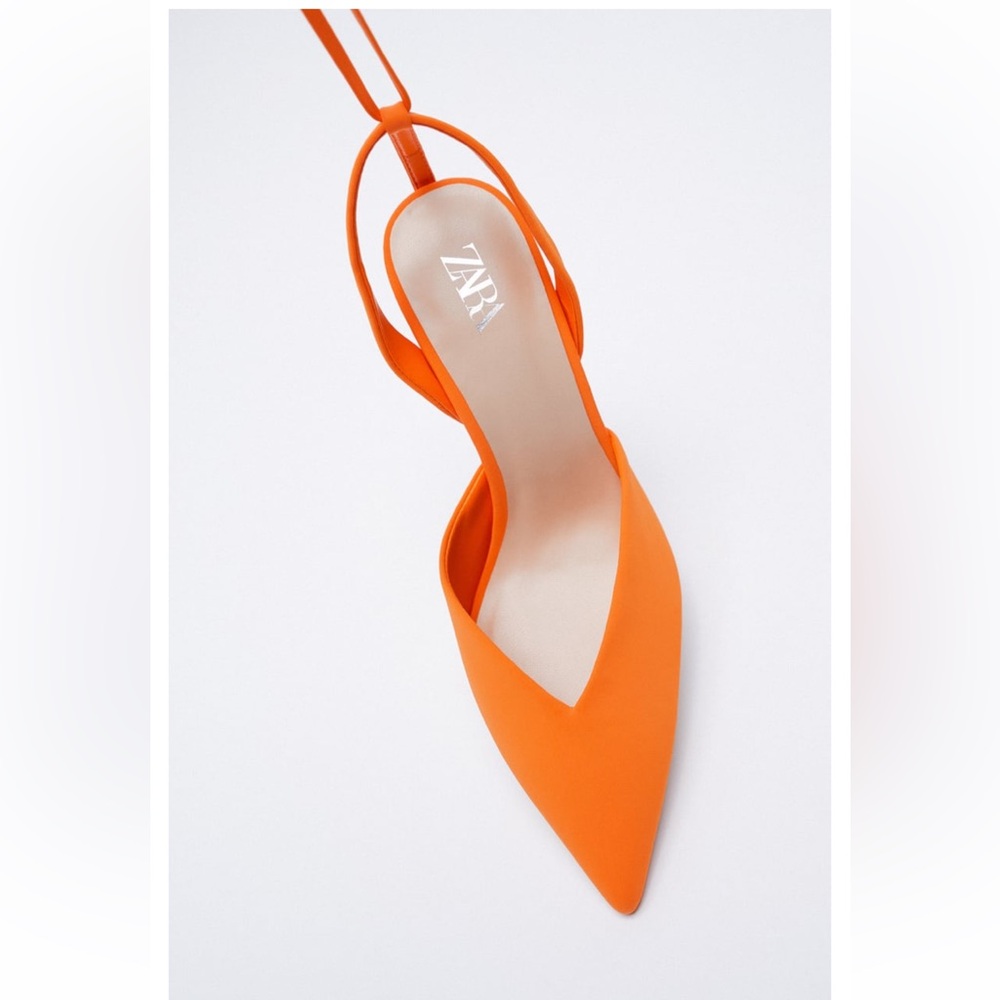 ZARA LACE UP SLINGBACK HEELS - Picture 3 of 10